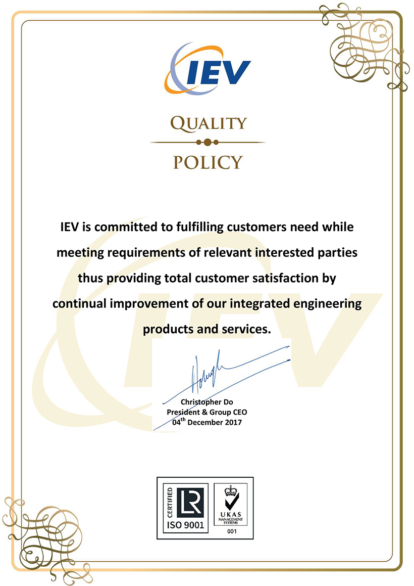 IEV Quality Policy